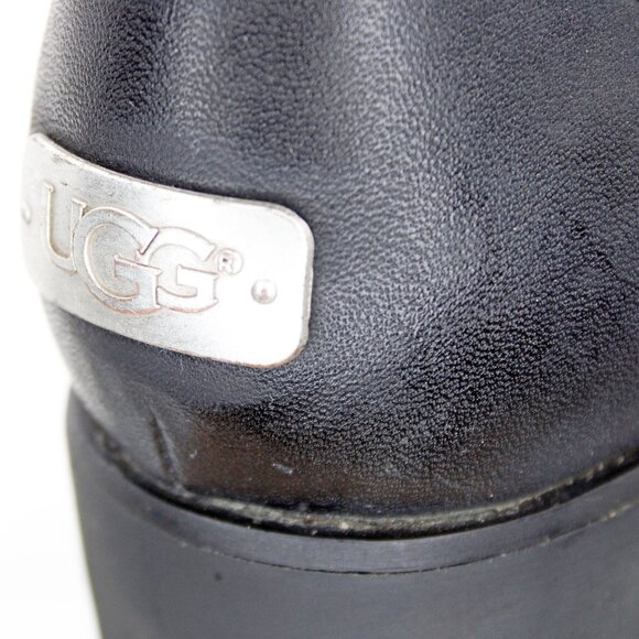 Ugg ‘Bellevue’ Leather Shearling Foldover Ankle Boots - Picture 5 of 8